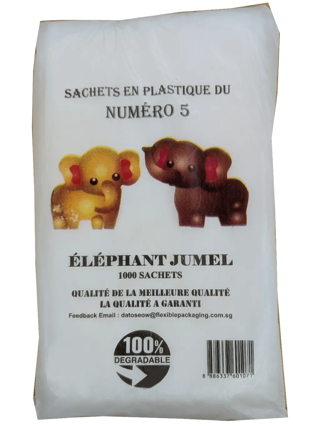 Elephant Jumel biodegradable plastic bag packaging