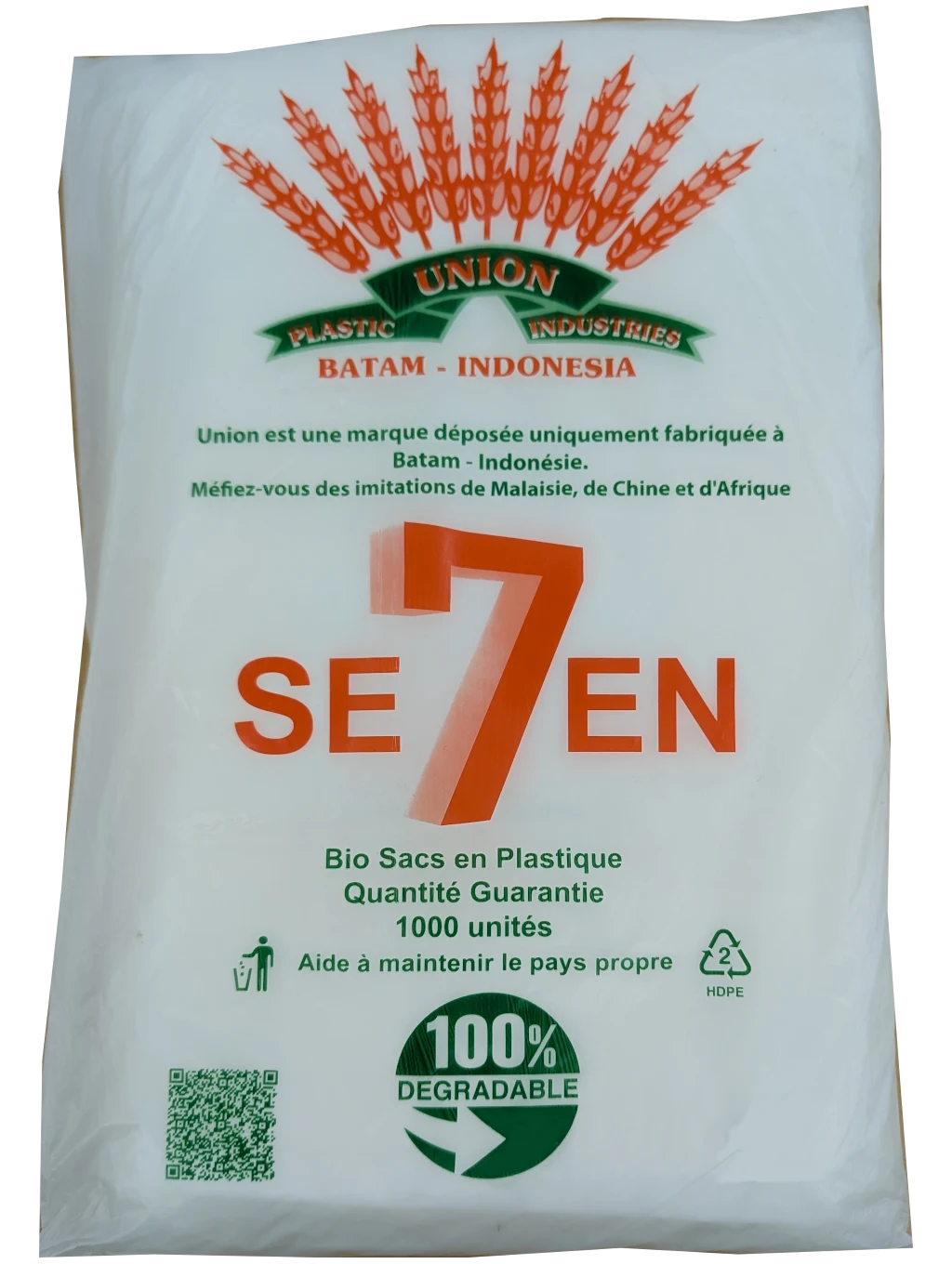 Union biodegradable plastic bag packaging
