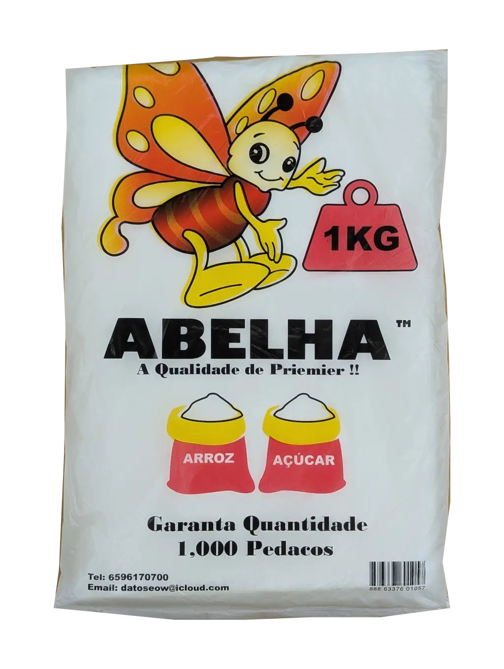 Abelha biodegradable plastic bag packaging with 1kg label