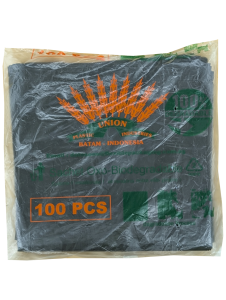 Pack of 100 black biodegradable plastic bags